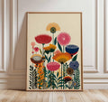 Colorful Botanical Wall Art Print, Modern Floral Poster, Vibrant Flower Artwork for Living Room or Bedroom Decor