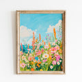 Vintage Wildflower Painting | Floral Artful Art | Colorful Wildflower Meadow Wall Art | Floral Landscape Print | Spring Garden Flower Poster