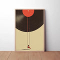 Vinyl Record Art Print – Minimalist Music Wall Art, Bold Graphic Poster