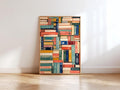 Vintage Library Books Art Print, Book Lover Wall Art, Reading Poster, Bookish Reading Nook Art, Retro Library Decor, Book Painting, A-214