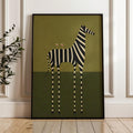 Abstract Zebra Wall Art, Martini Glasses Poster, Minimalist Dopamine Decor (Digital Download)
