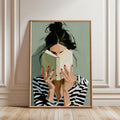 Woman Reading Print, Sage Green Wall Art, Book Lover Decor, Reading Nook Art, Minimalist Portrait, Cozy Modern Decor, Bookish Wall Art